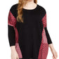 Alfani Women's Plus Drapey Mixed Media Poncho Sweater Black Size 2X