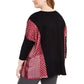 Alfani Women's Plus Drapey Mixed Media Poncho Sweater Black Size 2X