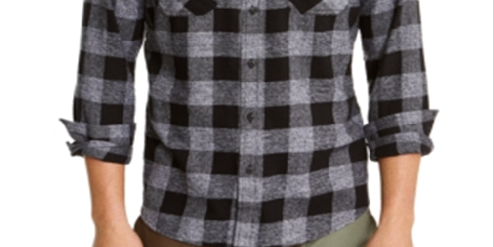 American Rag Men's Austin Check Shirt Black Size Small