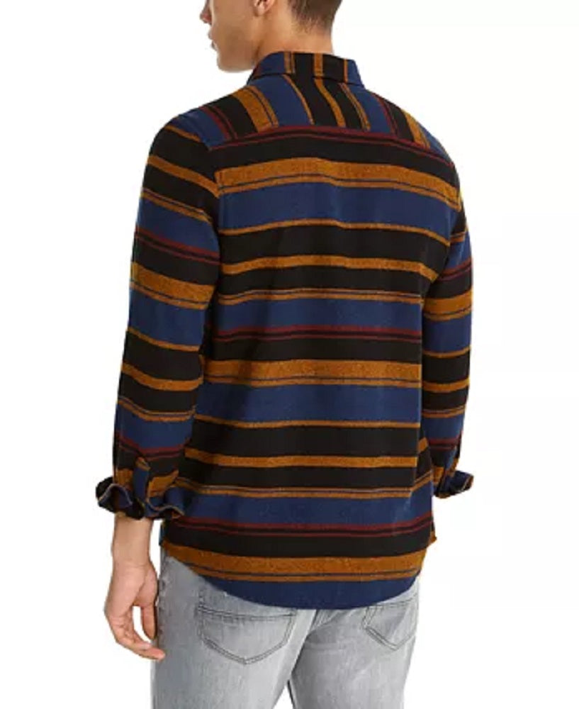 American Rag Men's Fay Stripe Flannel Shirt Black Size X-Small