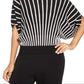 Alfani Women's Sunburst Pattern Pullover Sweater Black Size Large