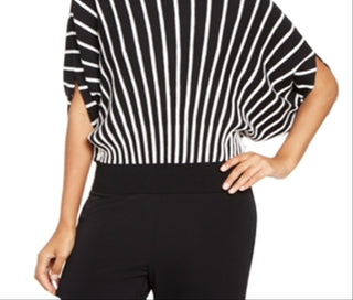 Alfani Women's Sunburst Pattern Pullover Sweater Black Size Large