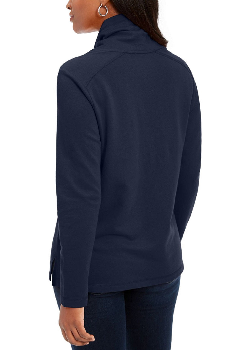 Karen Scott Women's Sport Cowl Neck Top Blue Size X-Small