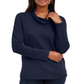 Karen Scott Women's Sport Cowl Neck Top Blue Size X-Small