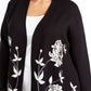 Alfani Women's Plus Printed Open Front Cardigan Black Size 3X
