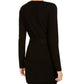 INC International Concepts Women's Long Sleeve Above the Knee Sheath Dress Black Size Large