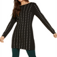 INC International Concepts Women's Studded Tunic Sweater Black Size -Petite L