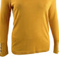 JM Collection Women's Button Cuff V Neck Sweater Gold Size XXL