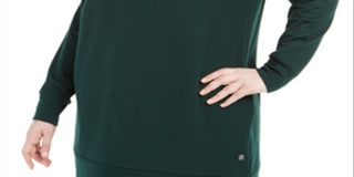 Ideology Women's Plus Crewneck Tunic Top Green Size 2X