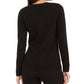 Charter Club Women's Patchwork Sweater Black Size Petite