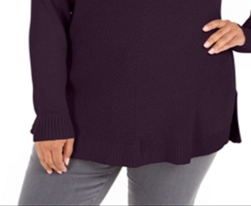 Charter Club Women's V Neck Sweater Purple Size 3X