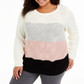 Charter Club Women's Plus Striped Sweater White Size 3X