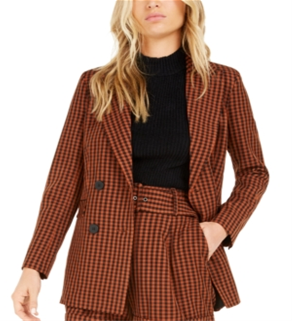 Bar III Women's Powersuit Blazer Brown Size XX-Large