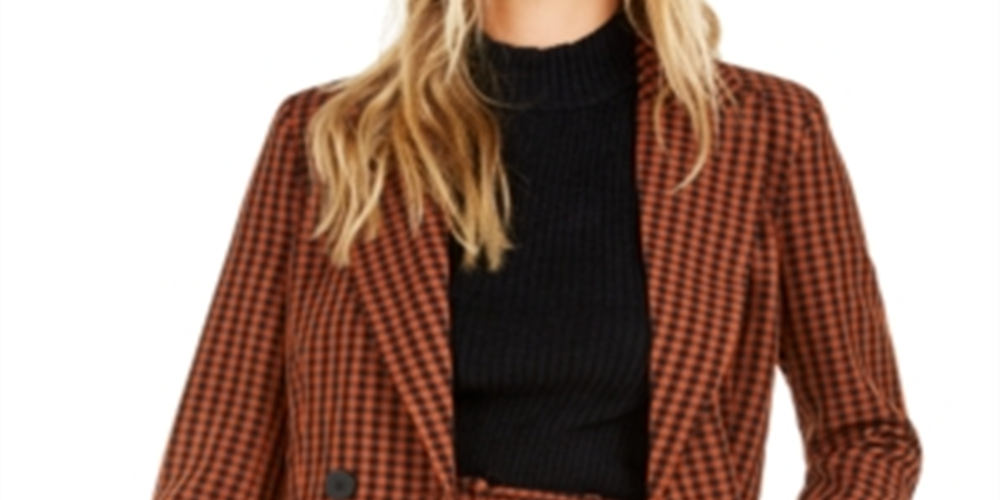 Bar III Women's Powersuit Blazer Brown Size XX-Large