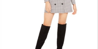 Bar III Women's A Line Cold Shoulder Houndstooth Dress Black Size XX-Small