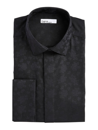Bar III Men's Collared Slim Fit Dress Shirt Black Size 34-35