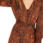 Bar III Women's Snake Print Smocked Mini Dress Brown Size Small