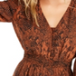 Bar III Women's Snake Print Smocked Mini Dress Brown Size Small