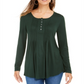 Style & Co Women's Pintuck Top Green Size Petite M