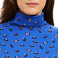 Karen Scott Women's Long Sleeve Turtleneck Printed Top Blue Size XX-Large