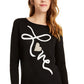 Maison Jules Women's Love Motif Tunic Sweater Black Size XX-Large