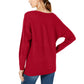 INC International Concepts Women's Dolman Sleeve Ribbed Knit Sweater Red Size Large