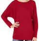 INC International Concepts Women's Dolman Sleeve Ribbed Knit Sweater Red Size Large