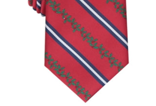 Club Room Men's Classic Holly Stripe Tie Red Size Regular