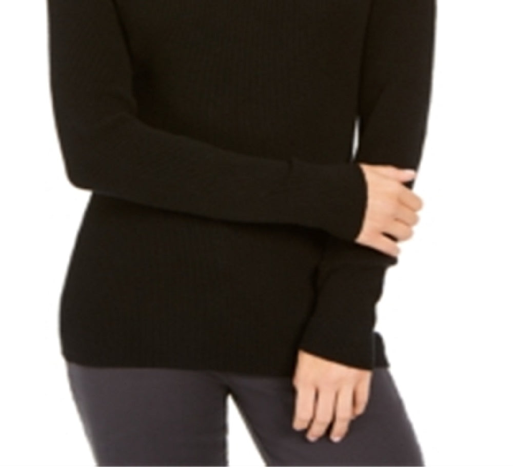 Style & Co Women's Ribbed Turtleneck Sweater Black Size XX-Large