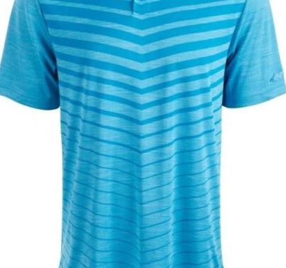 Attack Life By Greg Norman Men's Ombre Chevron Jacquard Polo Shirt Blue Size L