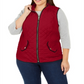 Charter Club Women's Plus Quilted Cold Weather Vest Red Size 3X