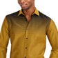 Alfani Men's Printed Collar Button Down Shirt Yellow Size Medium
