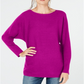 INC International Concepts Women's Dolman Sleeve Ribbed Knit Sweater Pink Size L