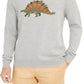 Club Room Men's Dinosaur Pima Cotton Crew Neck Sweater Gray Size XXX-Large