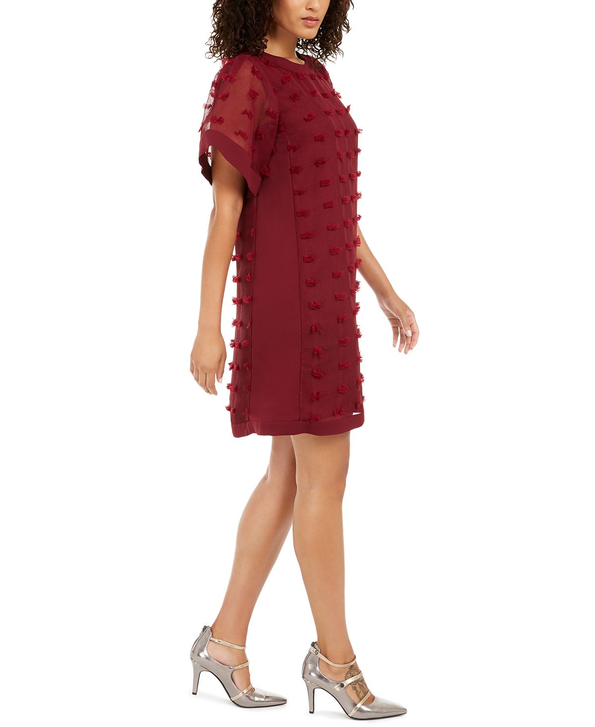 Alfani Women's Textured Dot A Line Dress Red Size 16 Petite