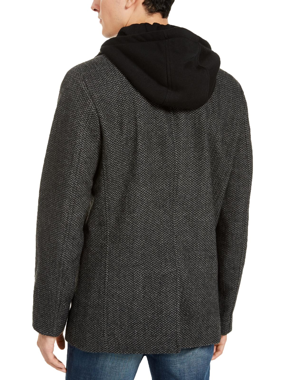 American Rag  Men's Calloway Wool Blend Herringbone Coat Grey Size M