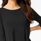 Alfani Women's 3/4 Sleeve High-Low Jersey Tunic Black Size M