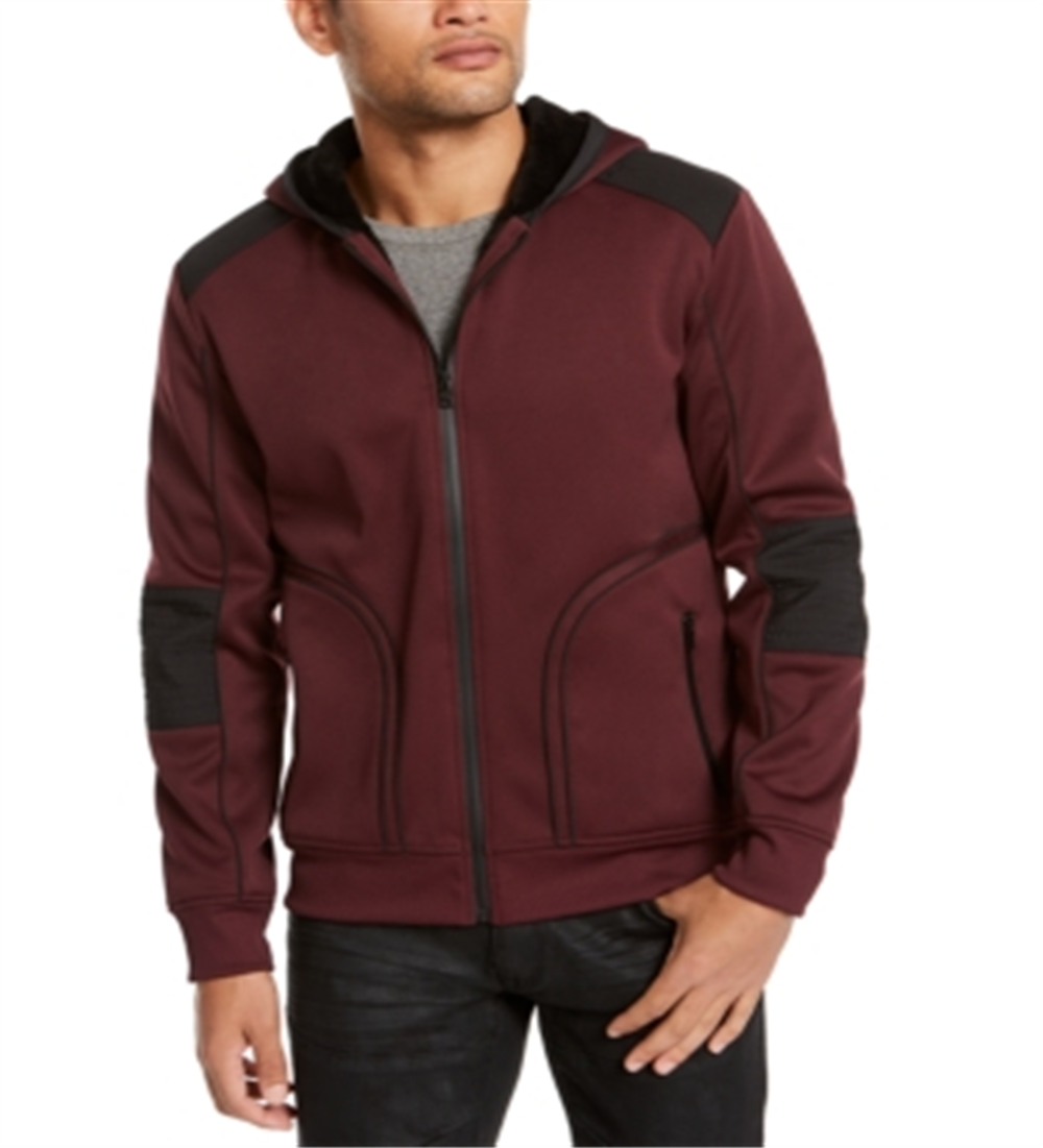 INC International Concepts Men's Hooded Warm Jacket Maroon Size Medium