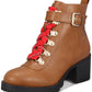 Material Girl Women's Round Toe Block Heel Zip Up Booties Brown Size 10 M