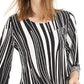 Alfani Women's Printed Pointed Hem Top Black Size Petite Small