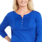 Karen Scott Women's Knit Bib Top Blue Size Petite Medium