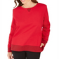 Karen Scott Women's Contrast Hem Sweatshirt Red Size XX-Large