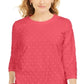 Karen Scott Women's Textured Dot Sweatshirt Orange Size Petite S