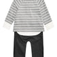 First Impressions Baby Boy's 2 Pc Striped Necktie Top & Jogger Pants Set Gray Size 24MOS