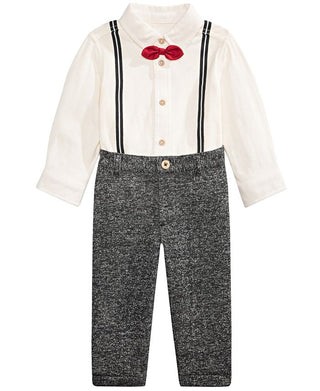 First Impressions Baby Boy's 2 Pc Bowtie Shirt & Pants Set White Size 3-6MOS