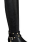 Thalia Sodi Women's Vallie Faux Leather Wide Calf Knee High Boots Black Size 7