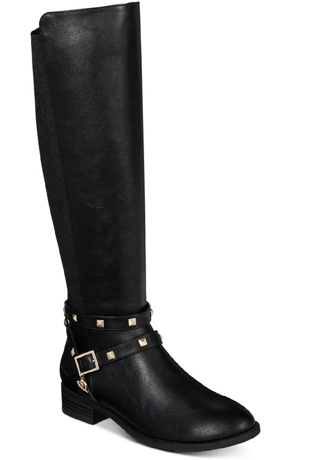 Thalia Sodi Women's Vallie Faux Leather Wide Calf Knee High Boots Black Size 7