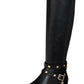 Thalia Sodi Women's Vallie Faux Leather Wide Calf Knee High Boots Black Size 7