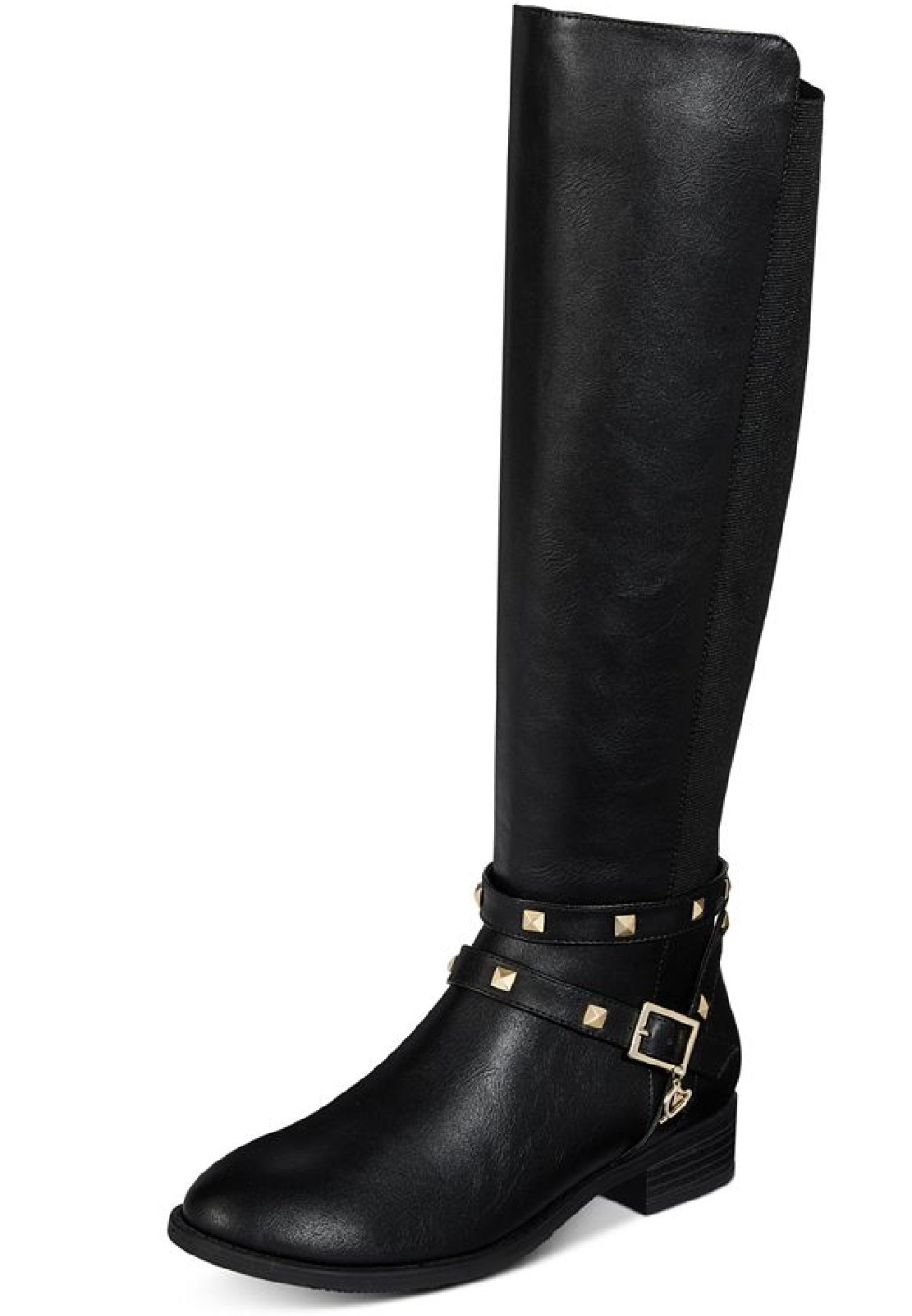 Thalia Sodi Women's Vallie Faux Leather Wide Calf Knee High Boots Black Size 7