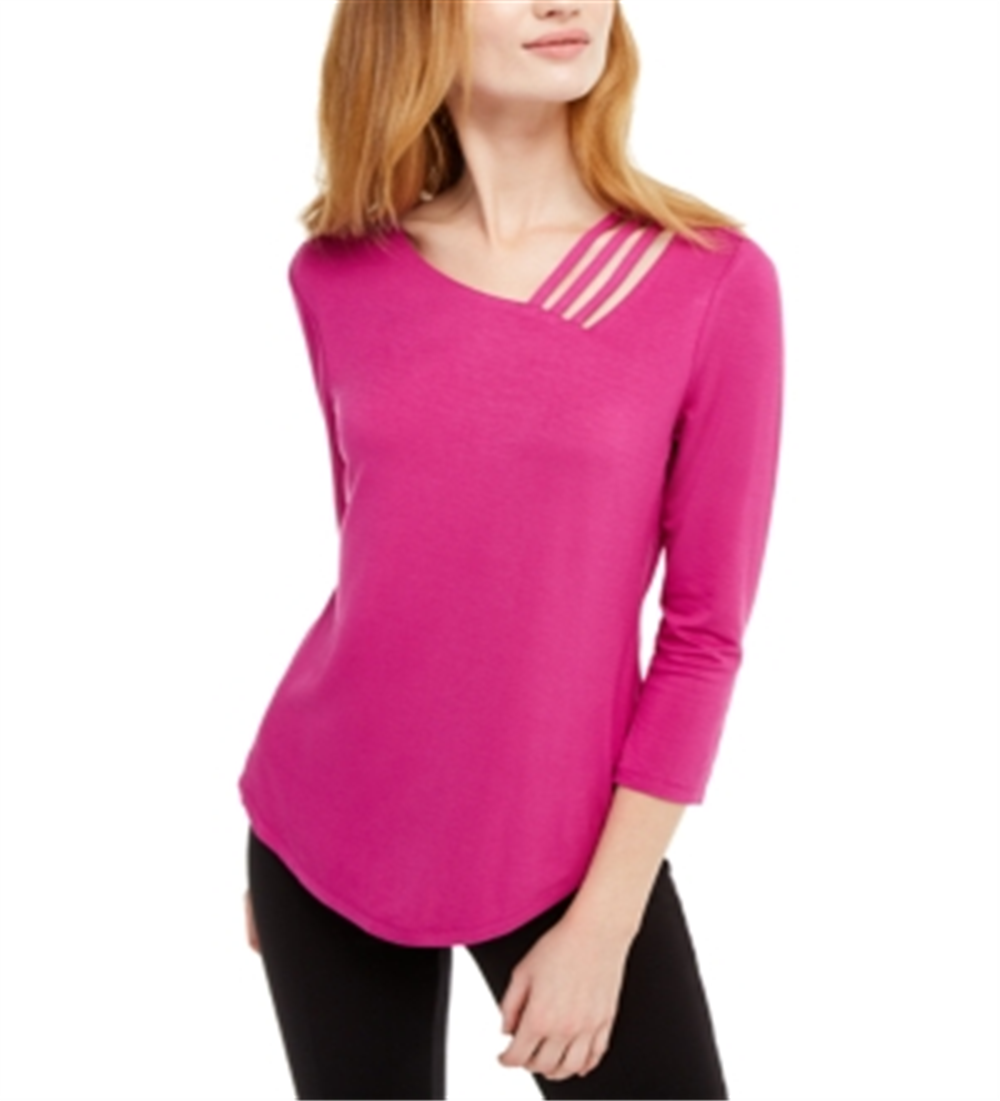 INC International Concepts Women's Cutout Detail Top Pink Size X-Large